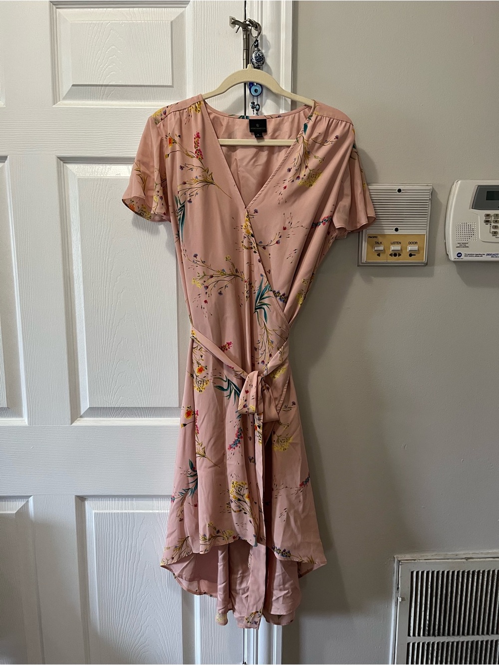 Worthington Vintage Pink Floral High-Low Wrap Dress